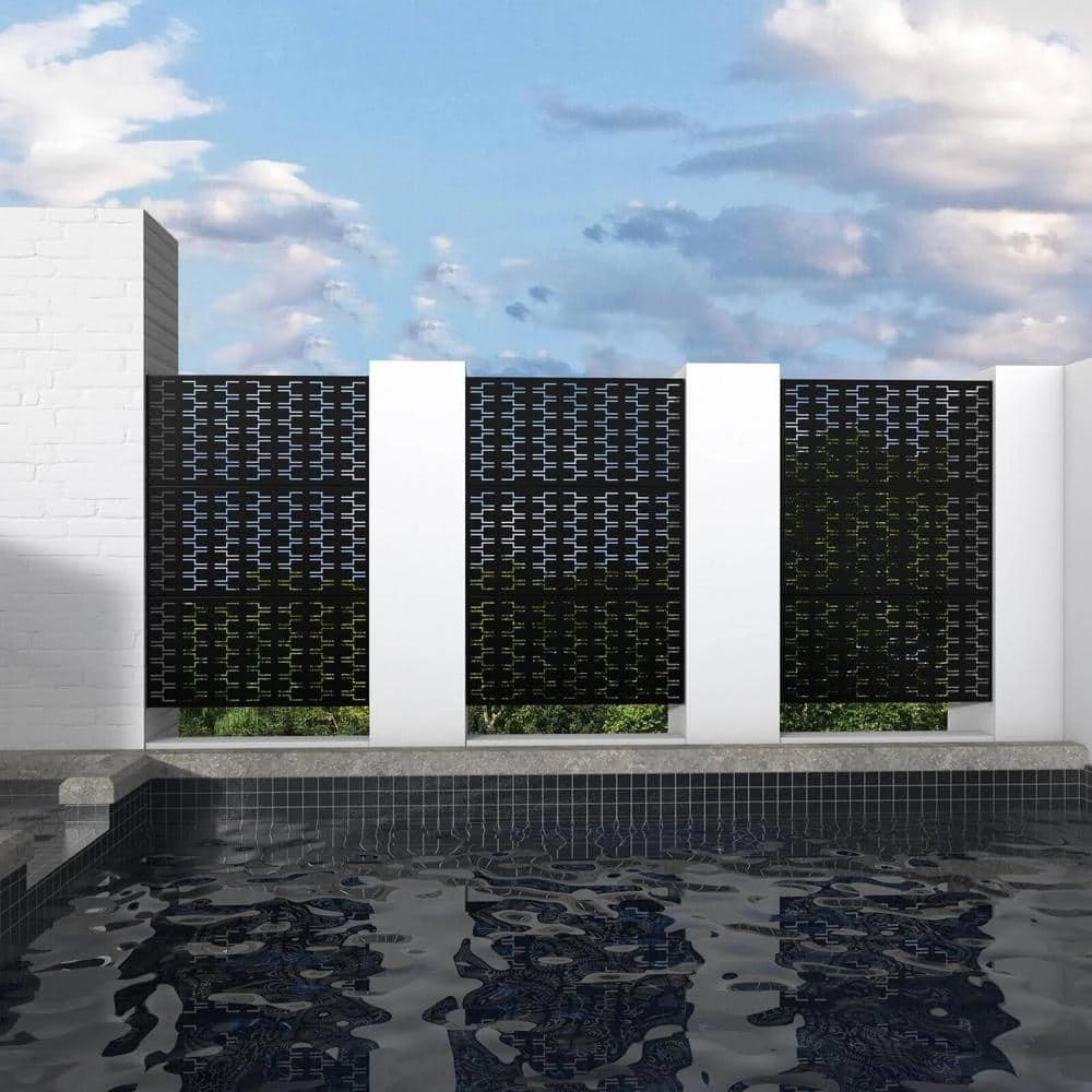 Outlet ๐ฅ Patio Laser Cut Metal Privacy Screen in Black, 3 panels by Unbranded โค๏ธ 4 Outlet ๐ฅ Patio Laser Cut Metal Privacy Screen in Black, 3 panels by Unbranded โค๏ธ - Image 2