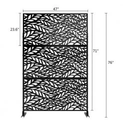 Cheap ✨ 6.5 ft. H x 4 ft. W Laser Cut Metal Privacy Screen in Black, 3 panels by Unbranded 🎁 -Cheap Fence Gates Plus Store black outdoor privacy screens byy530 1 44 1000