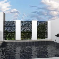 Cheap ✨ 6.5 ft. H x 4 ft. W Laser Cut Metal Privacy Screen in Black, 3 panels by Unbranded 🎁 -Cheap Fence Gates Plus Store black outdoor privacy screens byy530 1 4f 1000