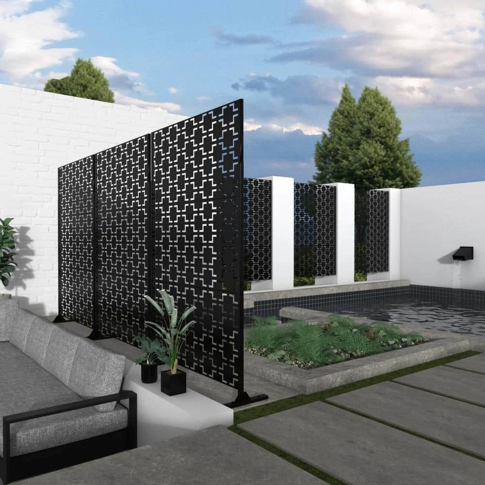 Coupon ❤️ 6.33 ft. H x 3.93 ft. W Laser Cut Metal Privacy Screen, 3 panels by Unbranded ✔️ 7 Coupon ❤️ 6.33 ft. H x 3.93 ft. W Laser Cut Metal Privacy Screen, 3 panels by Unbranded ✔️ - Image 5