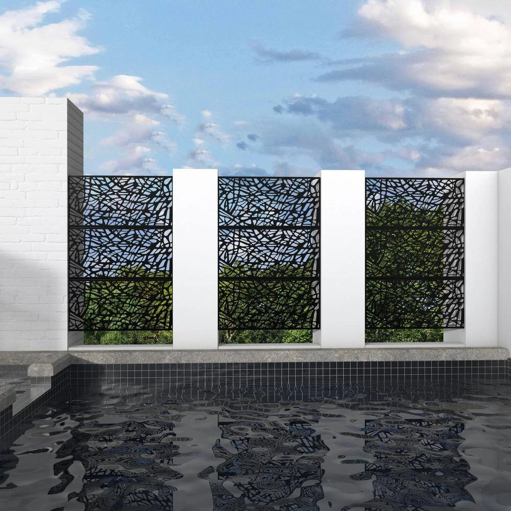 Buy 😍 6.5 ft. H x 4 ft. W Laser Cut Galvanized Steel Privacy Screen by Unbranded 😉 5 Buy 😍 6.5 ft. H x 4 ft. W Laser Cut Galvanized Steel Privacy Screen by Unbranded 😉 - Image 3