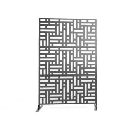 Cheapest ✨ 6.33 ft. H x 3.93 ft. W Black Laser Cut Metal Privacy Screen 3-Panels by Unbranded ✔️