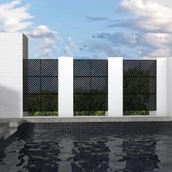 Flash Sale ✨ 6.33 ft. H x 3.93 ft. W Black Laser Cut Metal Privacy Screen 3-Panels by Unbranded 🎁 11 Flash Sale ✨ 6.33 ft. H x 3.93 ft. W Black Laser Cut Metal Privacy Screen 3-Panels by Unbranded 🎁 -Cheap Fence Gates Plus Store black outdoor privacy screens gm l 30 44 1000