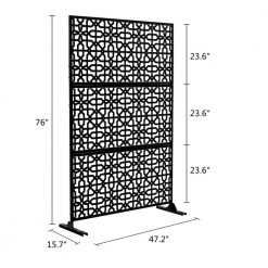Cheap 💯 6.5 ft. H x 4 ft. W Laser Cut Metal Privacy Screen in Black by Unbranded 🌟