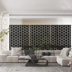 Budget ๐ 6.33 ft. H x 3.93 ft. W Laser Cut Metal Privacy Screen in Black by Unbranded โญ 14 Budget ๐ 6.33 ft. H x 3.93 ft. W Laser Cut Metal Privacy Screen in Black by Unbranded โญ -Cheap Fence Gates Plus Store black outdoor privacy screens xz511bz46 1f 1000