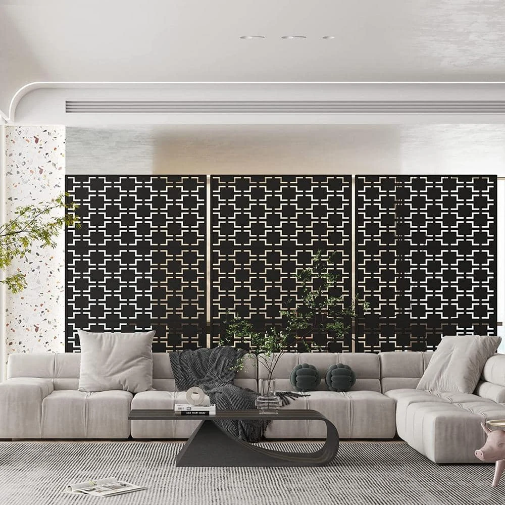 Budget ๐ 6.33 ft. H x 3.93 ft. W Laser Cut Metal Privacy Screen in Black by Unbranded โญ 7 Budget ๐ 6.33 ft. H x 3.93 ft. W Laser Cut Metal Privacy Screen in Black by Unbranded โญ - Image 5