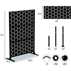 Budget ๐ 6.33 ft. H x 3.93 ft. W Laser Cut Metal Privacy Screen in Black by Unbranded โญ 13 Budget ๐ 6.33 ft. H x 3.93 ft. W Laser Cut Metal Privacy Screen in Black by Unbranded โญ -Cheap Fence Gates Plus Store black outdoor privacy screens xz511bz46 4f 1000