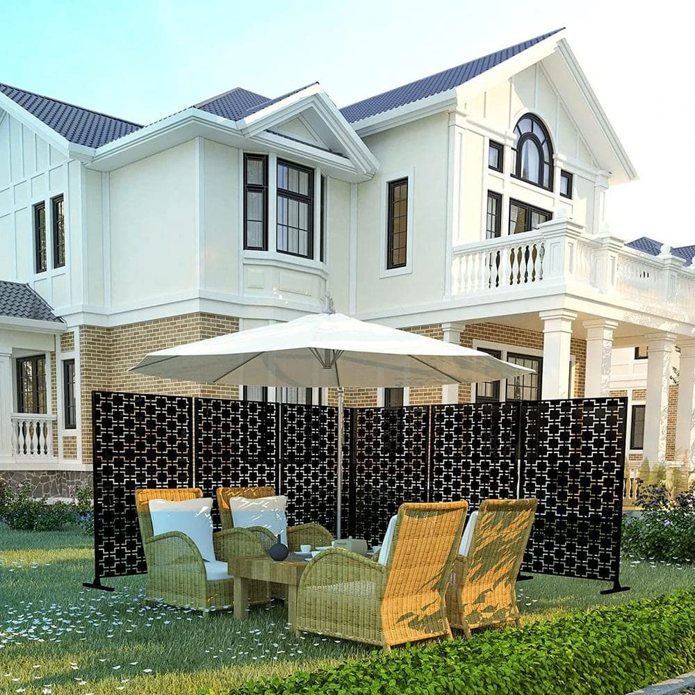 Budget ๐ 6.33 ft. H x 3.93 ft. W Laser Cut Metal Privacy Screen in Black by Unbranded โญ 4 Budget ๐ 6.33 ft. H x 3.93 ft. W Laser Cut Metal Privacy Screen in Black by Unbranded โญ - Image 2