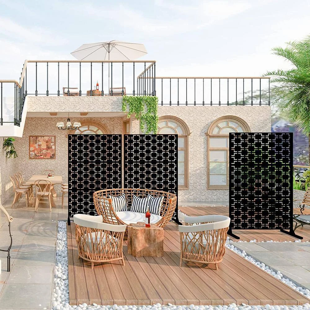 Budget ๐ 6.33 ft. H x 3.93 ft. W Laser Cut Metal Privacy Screen in Black by Unbranded โญ 9 Budget ๐ 6.33 ft. H x 3.93 ft. W Laser Cut Metal Privacy Screen in Black by Unbranded โญ - Image 7