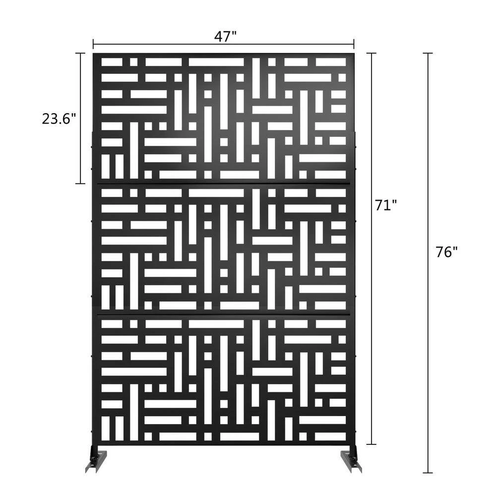 Best deal 🥰 6.33 ft. H x 3.93 ft. W Laser Cut Metal Privacy Screen in Black by Unbranded ✨ 8 Best deal 🥰 6.33 ft. H x 3.93 ft. W Laser Cut Metal Privacy Screen in Black by Unbranded ✨ - Image 6