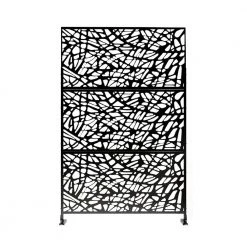 Deals ✔️ 6.5 ft. H x 4 ft. W Laser Cut Metal Privacy Screen in Black by Unbranded 👍