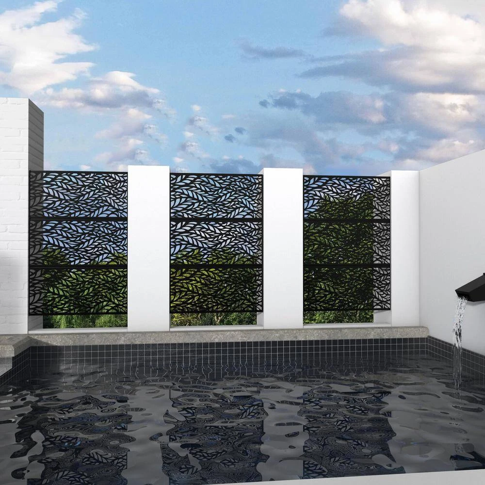 Promo ๐ 6.5 ft. H x 4 ft. W Laser Cut Metal Privacy Screen in Black by Unbranded ๐ 5 Promo ๐ 6.5 ft. H x 4 ft. W Laser Cut Metal Privacy Screen in Black by Unbranded ๐ - Image 3