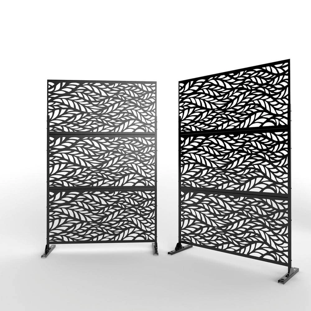 Promo ๐ 6.5 ft. H x 4 ft. W Laser Cut Metal Privacy Screen in Black by Unbranded ๐ 3 Promo ๐ 6.5 ft. H x 4 ft. W Laser Cut Metal Privacy Screen in Black by Unbranded ๐