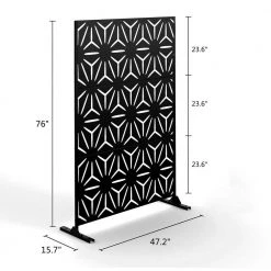 Best Sale 👏 6.5 ft. H x 4 ft. W Laser Cut Metal Privacy Screen in Black by Unbranded ✔️ 11 Best Sale 👏 6.5 ft. H x 4 ft. W Laser Cut Metal Privacy Screen in Black by Unbranded ✔️ -Cheap Fence Gates Plus Store black outdoor privacy screens xz525bz120 44 1000