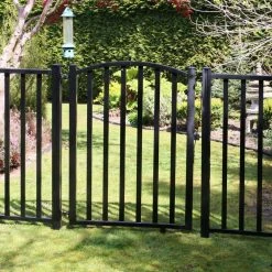 Hot Sale 👍 AquatinePLUS 3 ft. x 4 ft. Black Aluminum Yard Fence Gate by PEAK 🤩 -Cheap Fence Gates Plus Store black powder coat peak metal fence gates 57168 4f 1000
