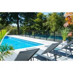 Budget 🌟 AquatinePLUS 2.38 in. x 2.38 in. x 4.20 ft. Black Aluminum Hard Surface Pool Fence Post by PEAK 🌟 -Cheap Fence Gates Plus Store black powder coat peak metal fence posts 57003 1d 1000