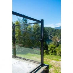 Budget 🌟 AquatinePLUS 2.38 in. x 2.38 in. x 4.20 ft. Black Aluminum Hard Surface Pool Fence Post by PEAK 🌟 -Cheap Fence Gates Plus Store black powder coat peak metal fence posts 57003 44 1000