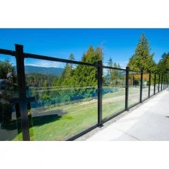 Budget 🌟 AquatinePLUS 2.38 in. x 2.38 in. x 4.20 ft. Black Aluminum Hard Surface Pool Fence Post by PEAK 🌟 -Cheap Fence Gates Plus Store black powder coat peak metal fence posts 57003 fa 1000