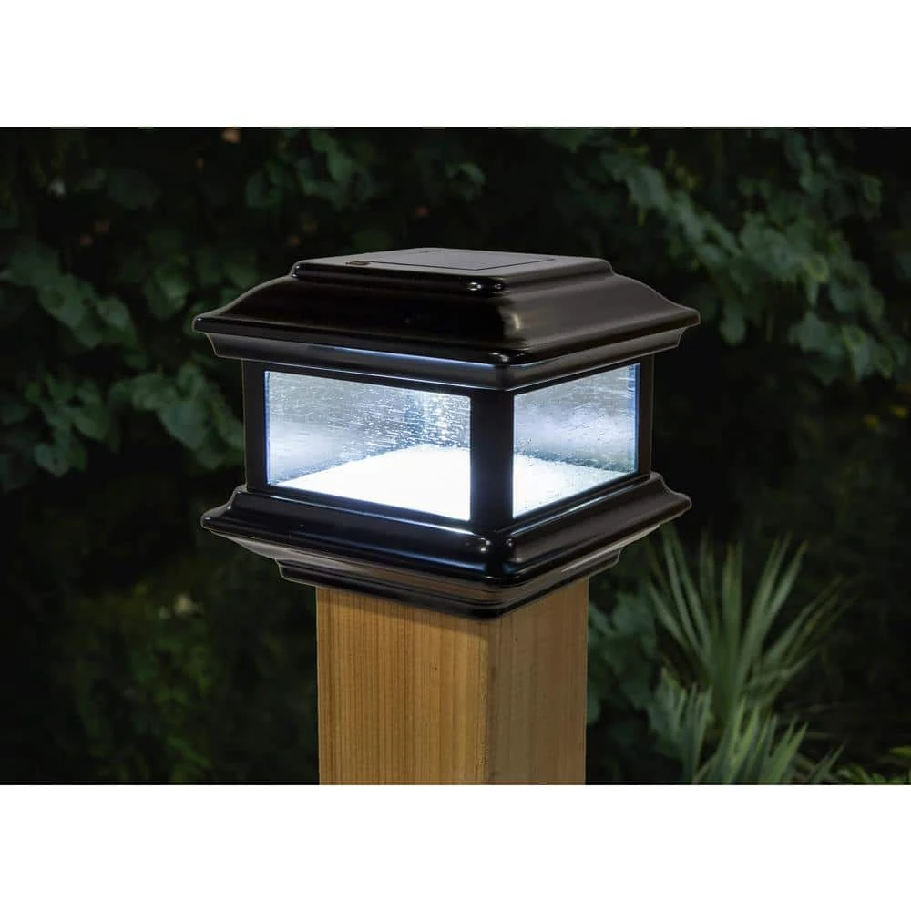 Best deal ✨ Colonial 3.5 in. x 3.5 in. Outdoor Black Cast Aluminum LED Solar Post Cap (2-Pack) by Classy Caps ✨ 8 Best deal ✨ Colonial 3.5 in. x 3.5 in. Outdoor Black Cast Aluminum LED Solar Post Cap (2-Pack) by Classy Caps ✨ - Image 6