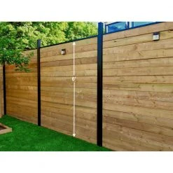 Outlet ✔️ 70 in. x 1-1/4 in. x 1-1/4 in. Black Aluminum Fence Channels for 6 ft. high fence, 2 per pack, includes screws. by Slipfence 💯 -Cheap Fence Gates Plus Store black powder coated slipfence composite fence rails sf2 hck06 c3 1000