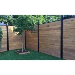 New 🧨 81 in. x 1-1/4 in. x 1-1/4 in. Black Aluminum Fence Channels, for 7ft. High fence, 2 per pack, includes screws by Slipfence ⭐ -Cheap Fence Gates Plus Store black powder coated slipfence composite fence rails sf2 hck07 44 1000