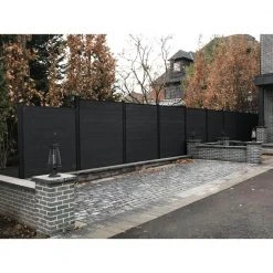 Wholesale 🥰 70 in. x 1-1/2 in. x 1-1/2 in. Black Powder Coated Aluminum Fence Channels Kit for 6 ft. High Industrial Fence by Slipfence 🤩 -Cheap Fence Gates Plus Store black powder coated slipfence composite fence rails sf2 ihck6 1d 1000