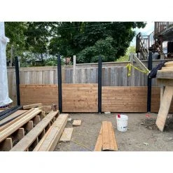 Wholesale 🥰 70 in. x 1-1/2 in. x 1-1/2 in. Black Powder Coated Aluminum Fence Channels Kit for 6 ft. High Industrial Fence by Slipfence 🤩 -Cheap Fence Gates Plus Store black powder coated slipfence composite fence rails sf2 ihck6 31 1000