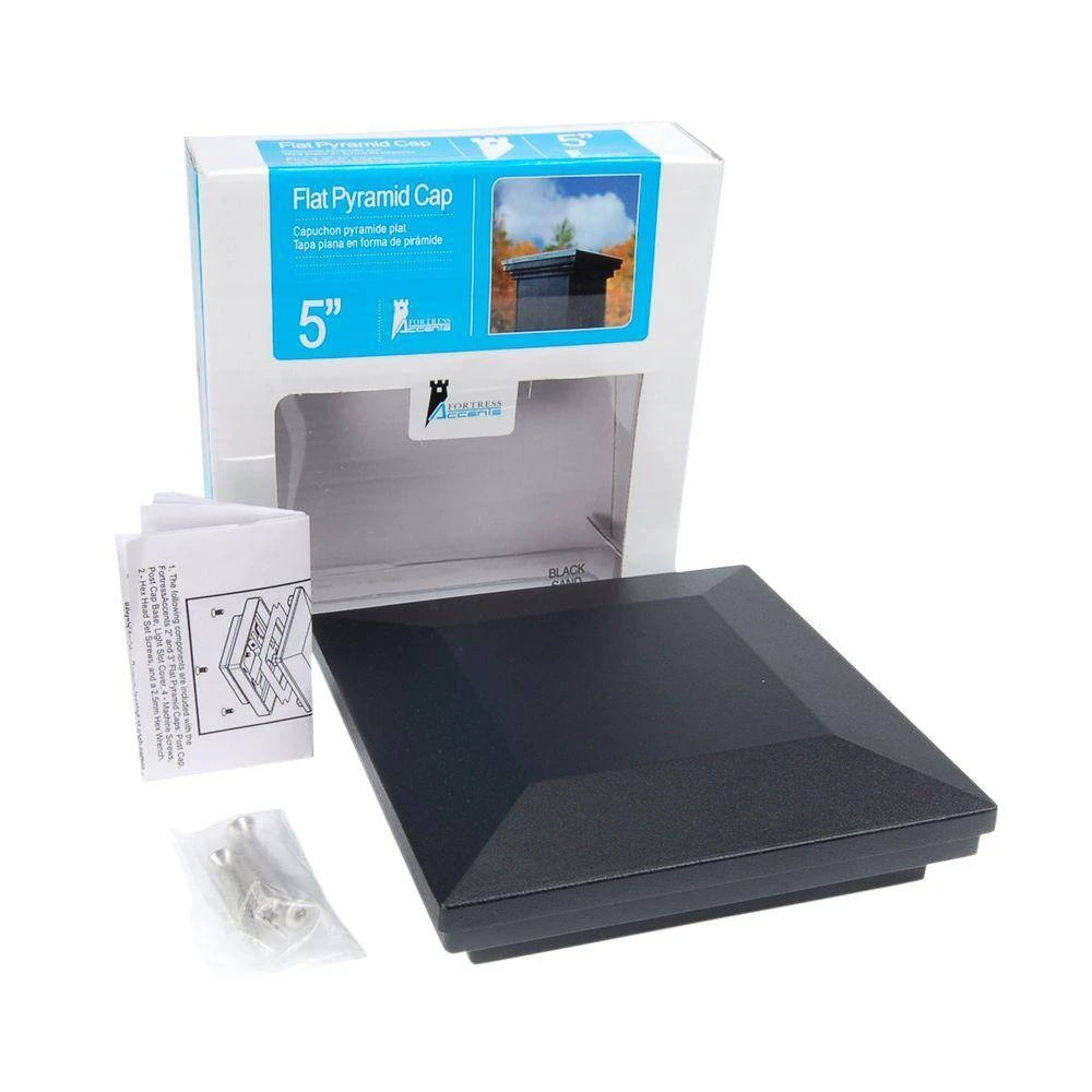 Buy ❤️ 5 in. x 5 in. Black Sand Aluminum Flat Pyramid Post Cap by Fortress Accents 🎁 5 Buy ❤️ 5 in. x 5 in. Black Sand Aluminum Flat Pyramid Post Cap by Fortress Accents 🎁 - Image 3