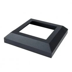 Outlet ⭐ 4 in. x 4 in. Black Sand Aluminum Deck Post Base Cover by Fortress Accents ✔️