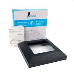 Outlet ⭐ 4 in. x 4 in. Black Sand Aluminum Deck Post Base Cover by Fortress Accents ✔️ -Cheap Fence Gates Plus Store black sand fortress accents deck post caps 52504018 c3 1000