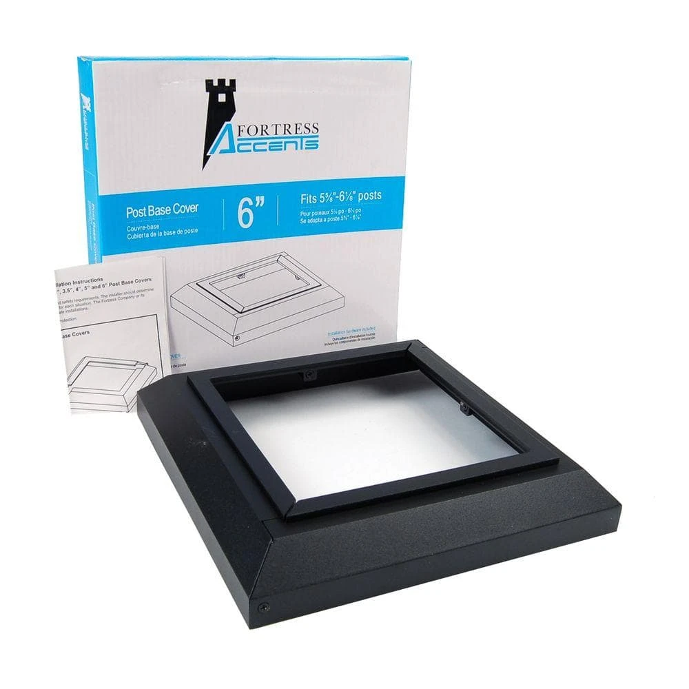 Hot Sale ❤️ 6 in. x 6 in. Black Sand Aluminum Deck Post Base Cover by Fortress Accents ⭐ 5 Hot Sale ❤️ 6 in. x 6 in. Black Sand Aluminum Deck Post Base Cover by Fortress Accents ⭐ - Image 3