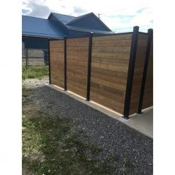 Promo 🥰 3 in. x 3 in. x 76 in. Black Powder Coated Aluminum Surface Mount Fence Post Includes Post Cap by Slipfence ⭐ -Cheap Fence Gates Plus Store black slipfence metal fence posts sf2 pp376 1f 1000