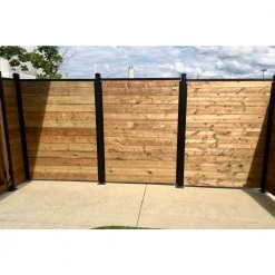 Promo 🥰 3 in. x 3 in. x 76 in. Black Powder Coated Aluminum Surface Mount Fence Post Includes Post Cap by Slipfence ⭐ -Cheap Fence Gates Plus Store black slipfence metal fence posts sf2 pp376 44 1000