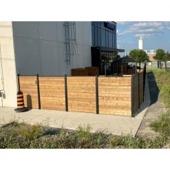 Promo 🥰 3 in. x 3 in. x 76 in. Black Powder Coated Aluminum Surface Mount Fence Post Includes Post Cap by Slipfence ⭐ -Cheap Fence Gates Plus Store black slipfence metal fence posts sf2 pp376 4f 1000