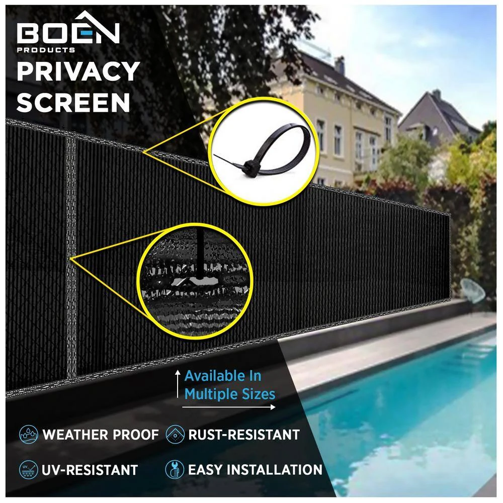Best Pirce ⌛ 6 ft. X 150 ft. Black Privacy Fence Screen Netting Mesh with Reinforced Eyelets for Chain link Garden Fence by BOEN ⌛ 9 Best Pirce ⌛ 6 ft. X 150 ft. Black Privacy Fence Screen Netting Mesh with Reinforced Eyelets for Chain link Garden Fence by BOEN ⌛ - Image 7