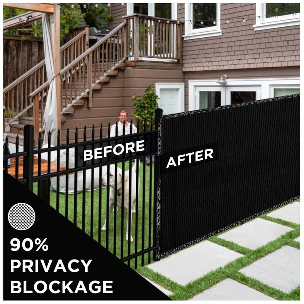 Wholesale 🎁 92 in. x 150 ft. Black Privacy Fence Screen Netting Mesh with Reinforced Eyelets for Chain link Garden Fence by BOEN ⌛ 7 Wholesale 🎁 92 in. x 150 ft. Black Privacy Fence Screen Netting Mesh with Reinforced Eyelets for Chain link Garden Fence by BOEN ⌛ - Image 5