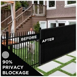 Wholesale ✔️ 10 ft. X 150 ft. Black Privacy Fence Screen Netting Mesh with Reinforced Eyelets for Chain link Garden Fence by BOEN 🧨 -Cheap Fence Gates Plus Store boen snow fencing pn 30013 4f 1000