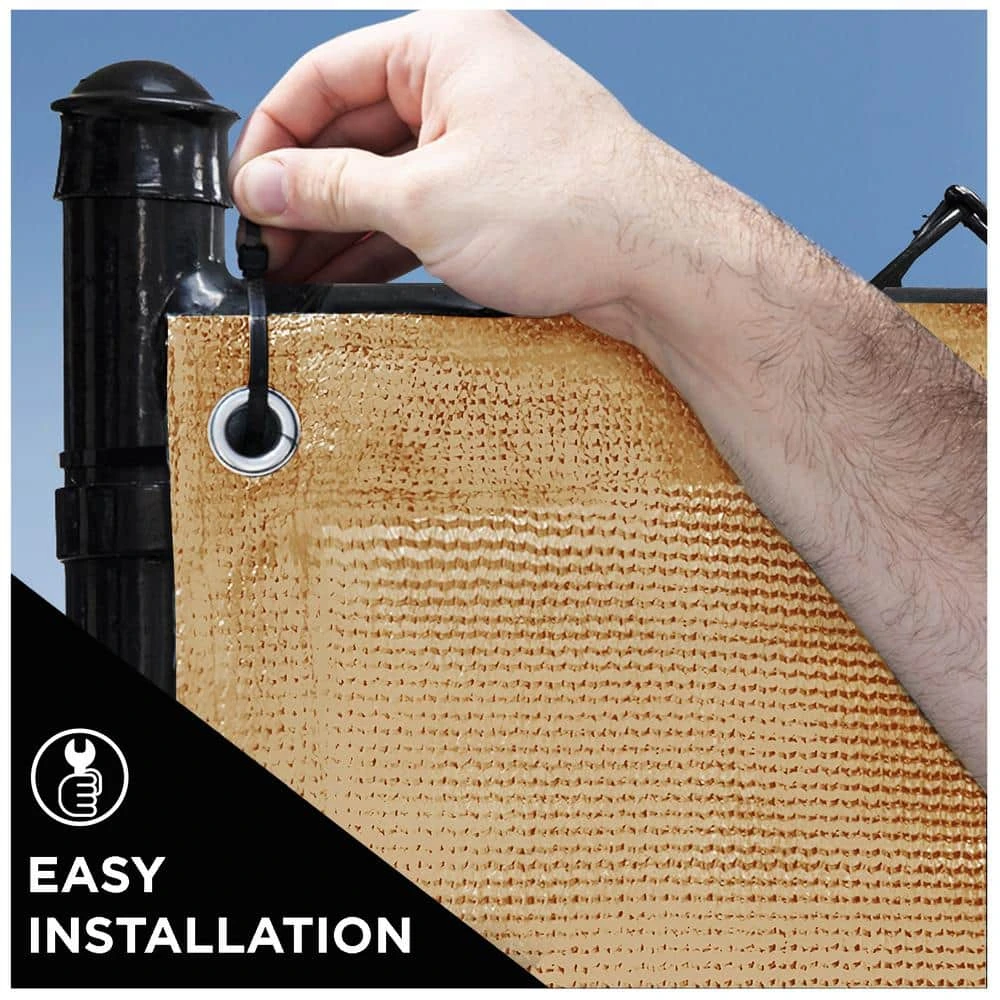 Discount ๐ 6 ft. x 20 ft. Beige Privacy Fence Screen Netting Mesh with Reinforced Grommet for Chain link Garden Fence by BOEN ๐งจ 6 Discount ๐ 6 ft. x 20 ft. Beige Privacy Fence Screen Netting Mesh with Reinforced Grommet for Chain link Garden Fence by BOEN ๐งจ - Image 4