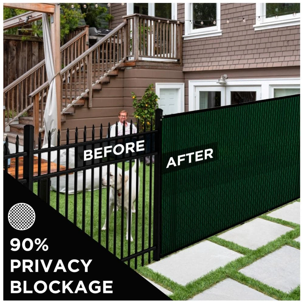 Outlet ๐งจ 6 ft. X 20 ft. Green Privacy Fence Screen Netting Mesh with Reinforced Grommet for Chain link Garden Fence by BOEN โ๏ธ 7 Outlet ๐งจ 6 ft. X 20 ft. Green Privacy Fence Screen Netting Mesh with Reinforced Grommet for Chain link Garden Fence by BOEN โ๏ธ - Image 5