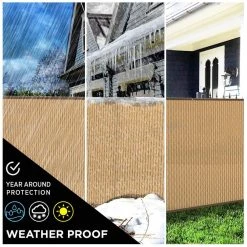 Flash Sale 😀 6 ft. X 100 ft. Beige Privacy Fence Screen Netting Mesh with Reinforced Grommet for Chain link Garden Fence by BOEN ✔️ -Cheap Fence Gates Plus Store boen snow fencing pn 30060 66 1000