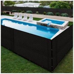 Cheapest ❤️ 5 ft. X 50 ft. Black Privacy Fence Screen Netting Mesh with Reinforced Grommet for Chain link Garden Fence by BOEN 🔥 -Cheap Fence Gates Plus Store boen snow fencing pn 30065 44 1000
