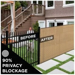 Best reviews of 🎁 5 ft. x 50 ft. Beige Privacy Fence Screen Netting Mesh with Reinforced Grommet for Chain link Garden Fence by BOEN 😀 -Cheap Fence Gates Plus Store boen snow fencing pn 30066 4f 1000