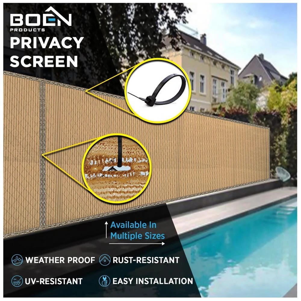 Promo ๐ฏ 8 ft. x 50 ft. Beige Privacy Fence Screen Netting Mesh with Reinforced Eyelets for Chain link Garden Fence by BOEN ๐ฅ 4 Promo ๐ฏ 8 ft. x 50 ft. Beige Privacy Fence Screen Netting Mesh with Reinforced Eyelets for Chain link Garden Fence by BOEN ๐ฅ - Image 2