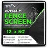 Best reviews of ❤️ 12 ft. X 50 ft. Black Privacy Fence Screen Netting Mesh with Reinforced Eyelets for Chain link Garden Fence by BOEN 👏 -Cheap Fence Gates Plus Store boen snow fencing pn 30071 64 1000