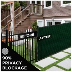 New 🔥 12 ft. x 50 ft. Green Privacy Fence Screen Netting Mesh with Reinforced Eyelets for Chain link Garden Fence by BOEN 😉 -Cheap Fence Gates Plus Store boen snow fencing pn 30073 4f 1000