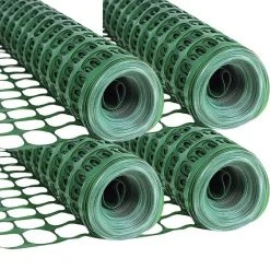 Flash Sale ✨ 4 ft. x 100 ft. Green Plastic Temporary Fencing, Mesh Snow Fence, Safety Garden Netting (4-Pack) by BOEN ✔️