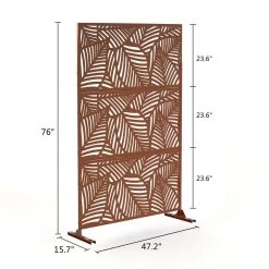 Discount 😀 6.5 ft. H x 4 ft. W Laser Cut Metal Privacy Screen by Unbranded 👏 -Cheap Fence Gates Plus Store brown 1 outdoor privacy screens hp 1 brown 44 1000