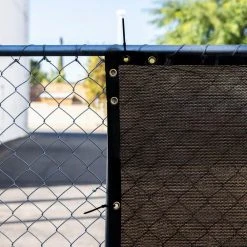 Buy 💯 5 ft. H x 50 ft. W Brown Fence Outdoor Privacy Screen with Black Edge Bindings and Grommets by AMGO 😉 -Cheap Fence Gates Plus Store brown amgo outdoor privacy screens fence550brown 1f 1000