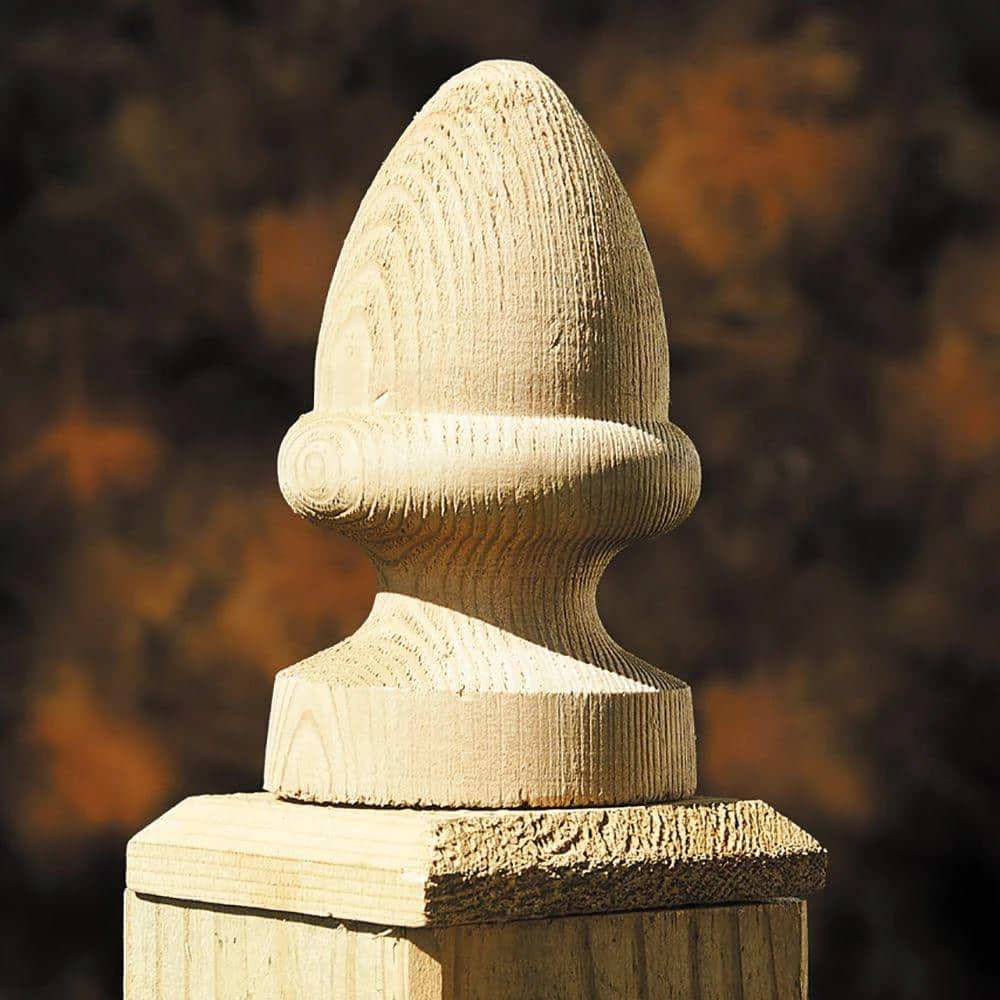 Outlet โญ 4 in. x 4 in. Wood Acorn Post Cap Finial (6-Pack) by Unbranded ๐ 5 Outlet โญ 4 in. x 4 in. Wood Acorn Post Cap Finial (6-Pack) by Unbranded ๐ - Image 3