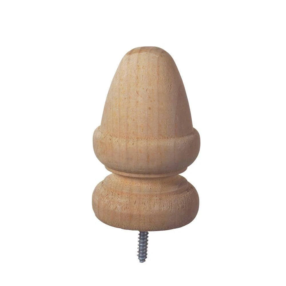 Outlet โญ 4 in. x 4 in. Wood Acorn Post Cap Finial (6-Pack) by Unbranded ๐ 3 Outlet โญ 4 in. x 4 in. Wood Acorn Post Cap Finial (6-Pack) by Unbranded ๐